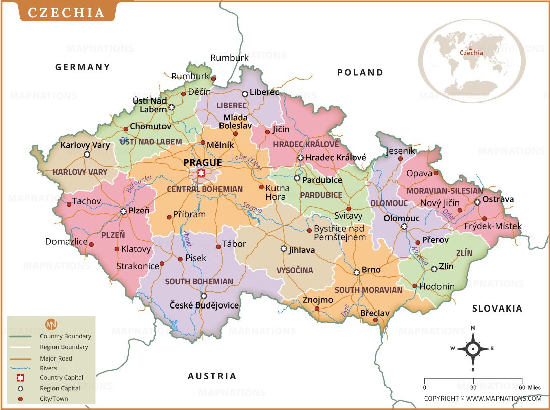Map of czechia