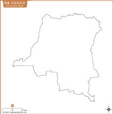 Democratic Republic of the Congo Outline Map