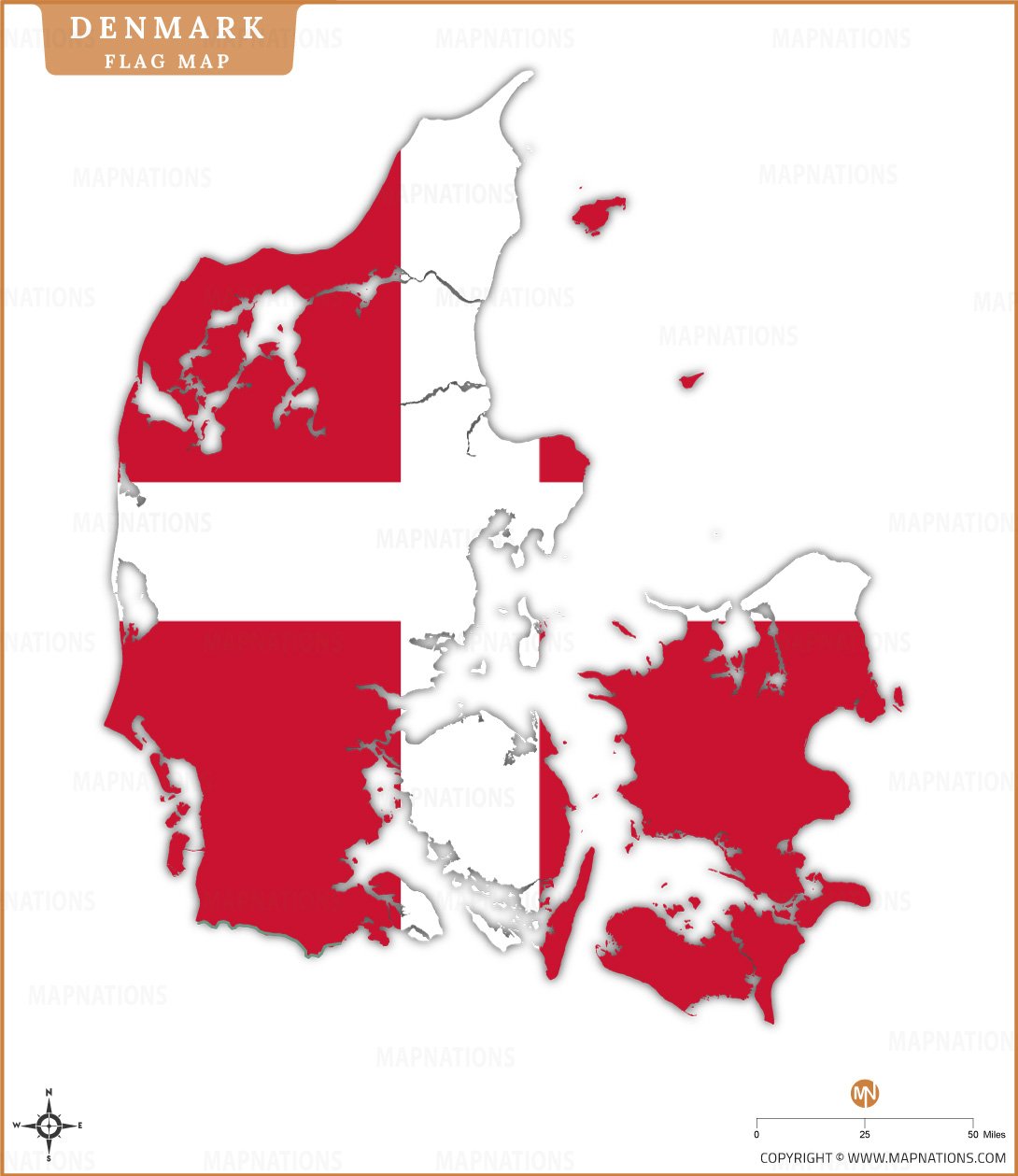 Denmark Flag Map Flag Map of Denmark