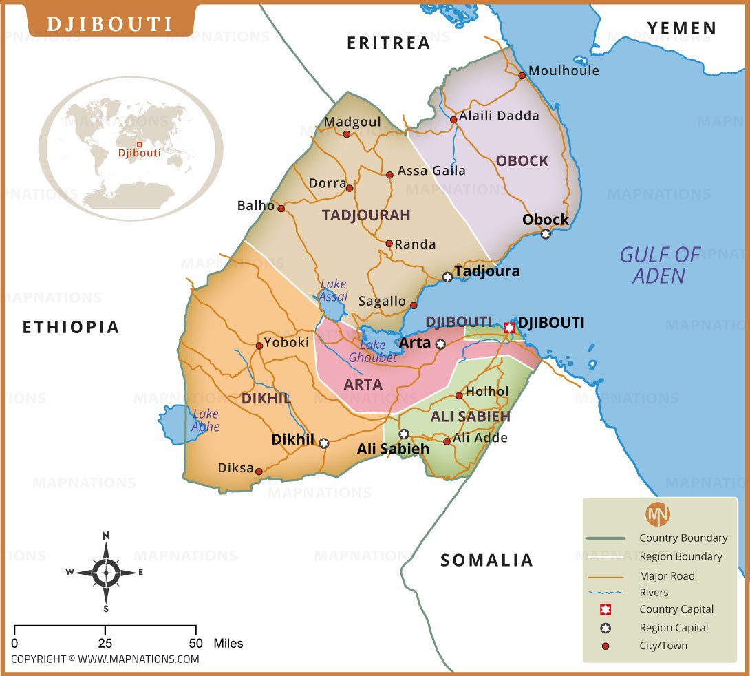 Map of Djibouti
