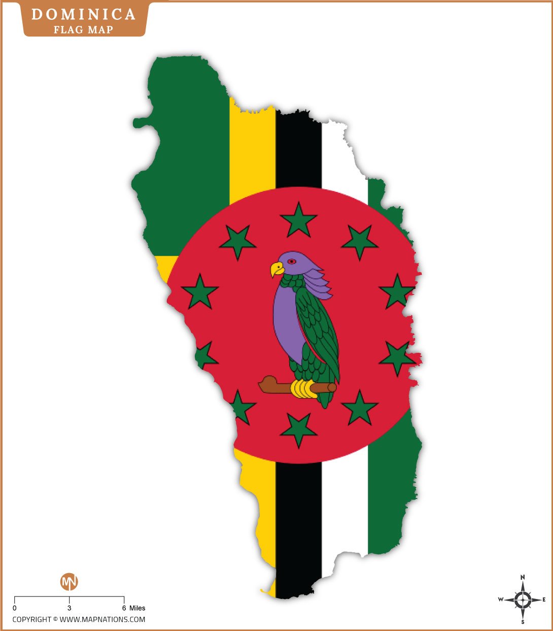 Flag Map of dominica