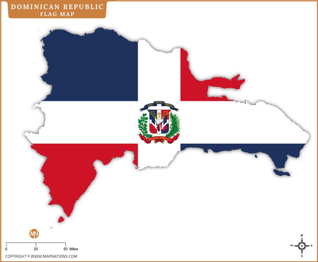 Flag Map of dominican-republic