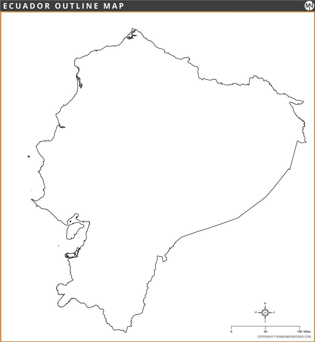 Outline Map of Ecuador