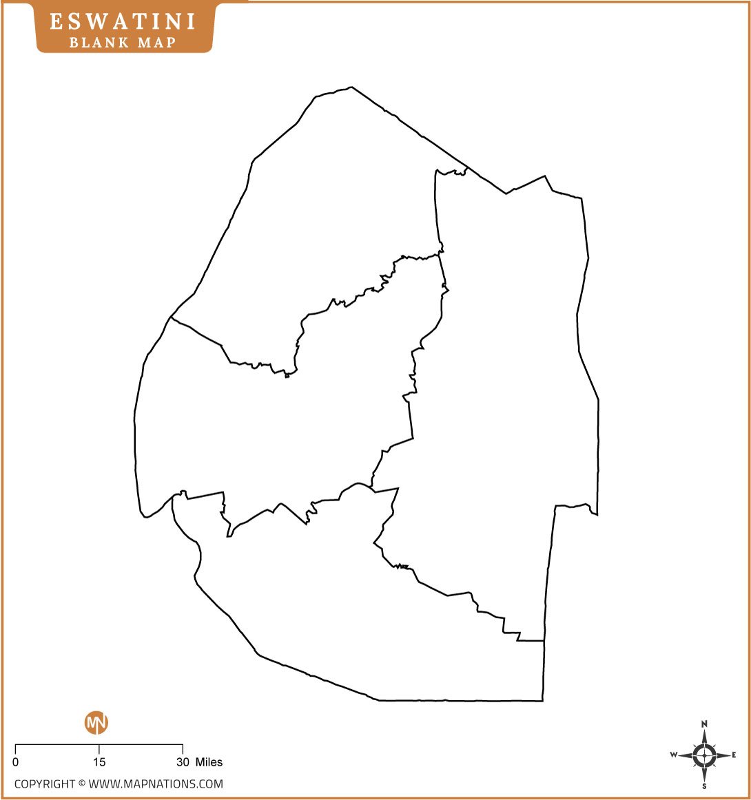 Blank Map of Eswatini