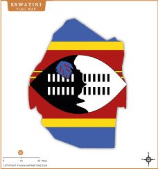 Eswatini Flag Map Thumb