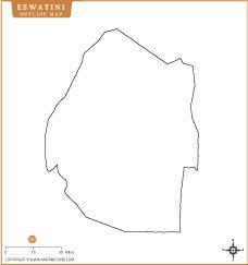 Eswatini Outline Map