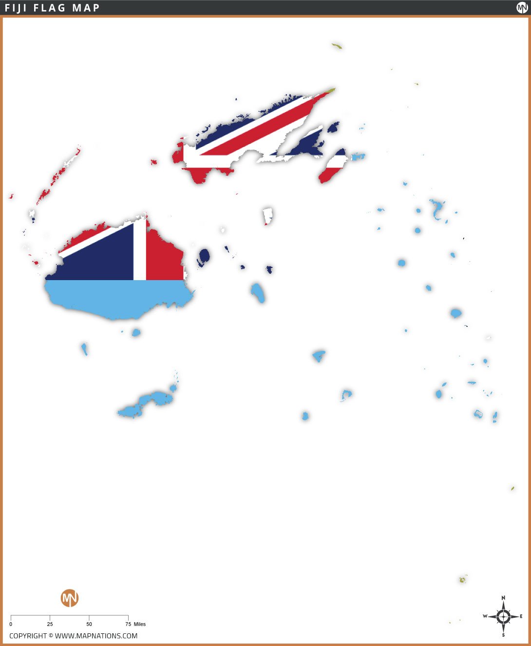 Flag Map of Fiji