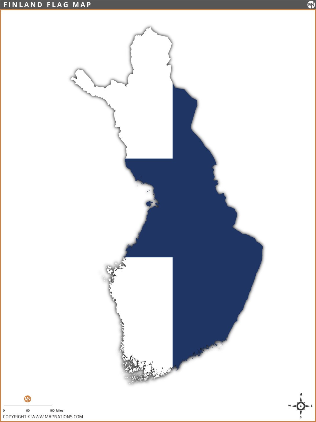 Flag Map of Finland