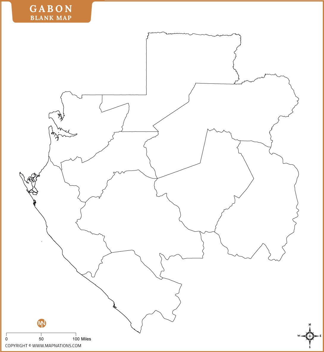Blank Map of Gabon