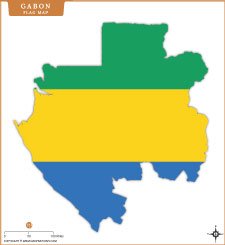 Gabon Flag Map Thumb