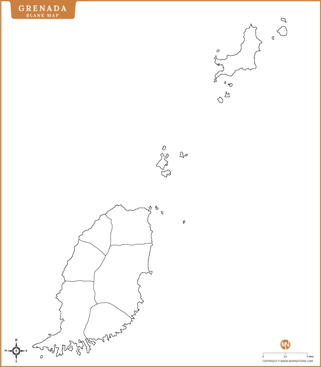 Blank Map of Grenada