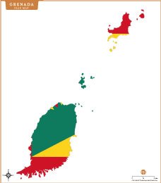 Grenada Flag Map Thumb