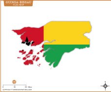 Guinea-Bissau Flag Map