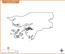 Guinea-Bissau Outline Map