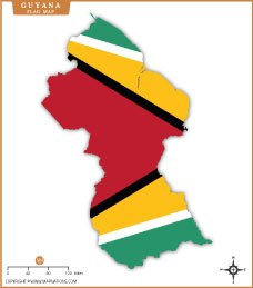 Guyana Flag Map Thumb