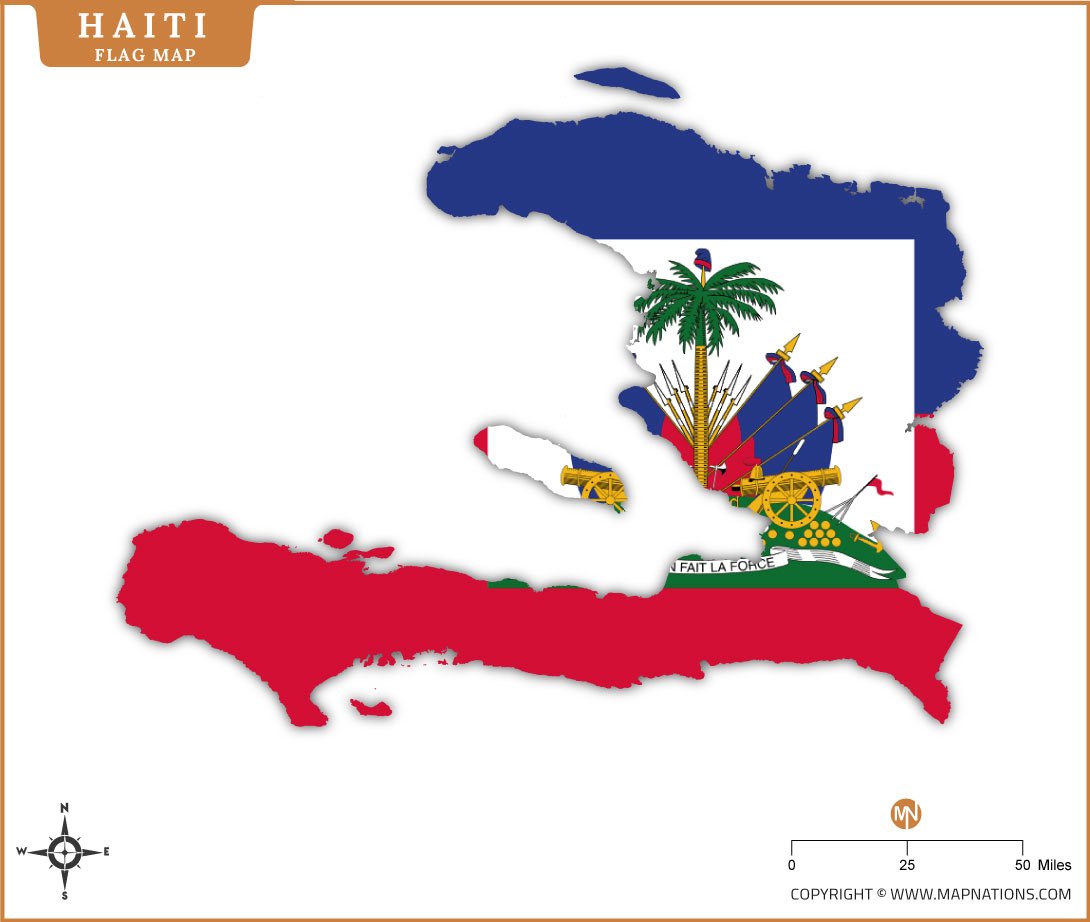 Flag Map of haiti
