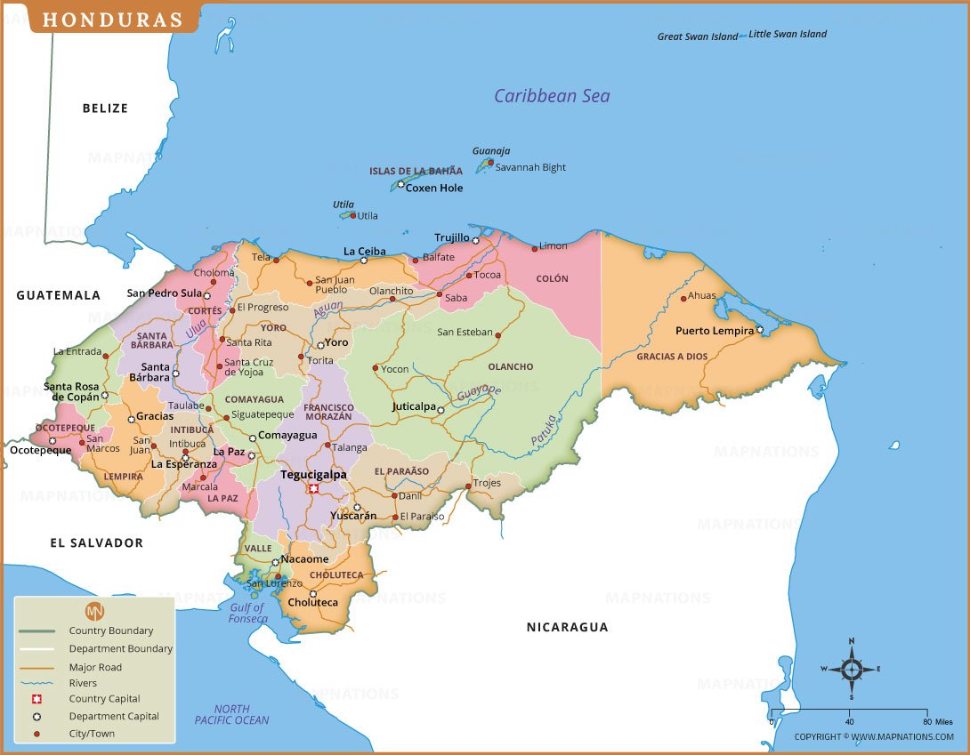 Map of honduras