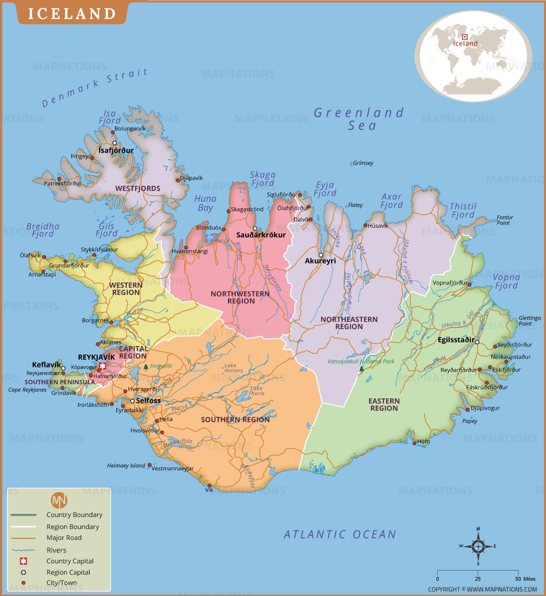 Map of iceland
