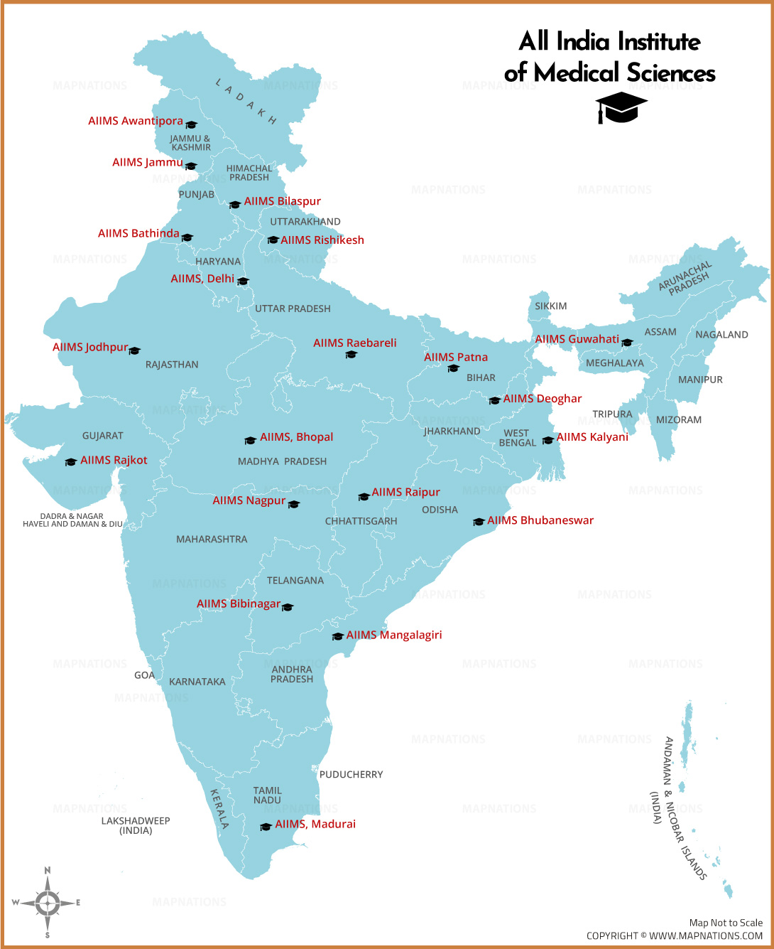 AIIMS in India Map thumb