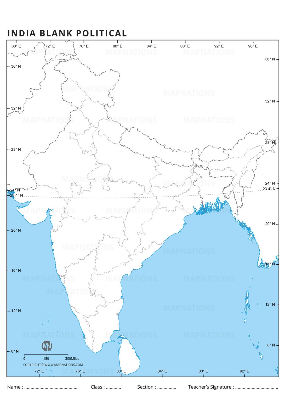 india-blank-map
