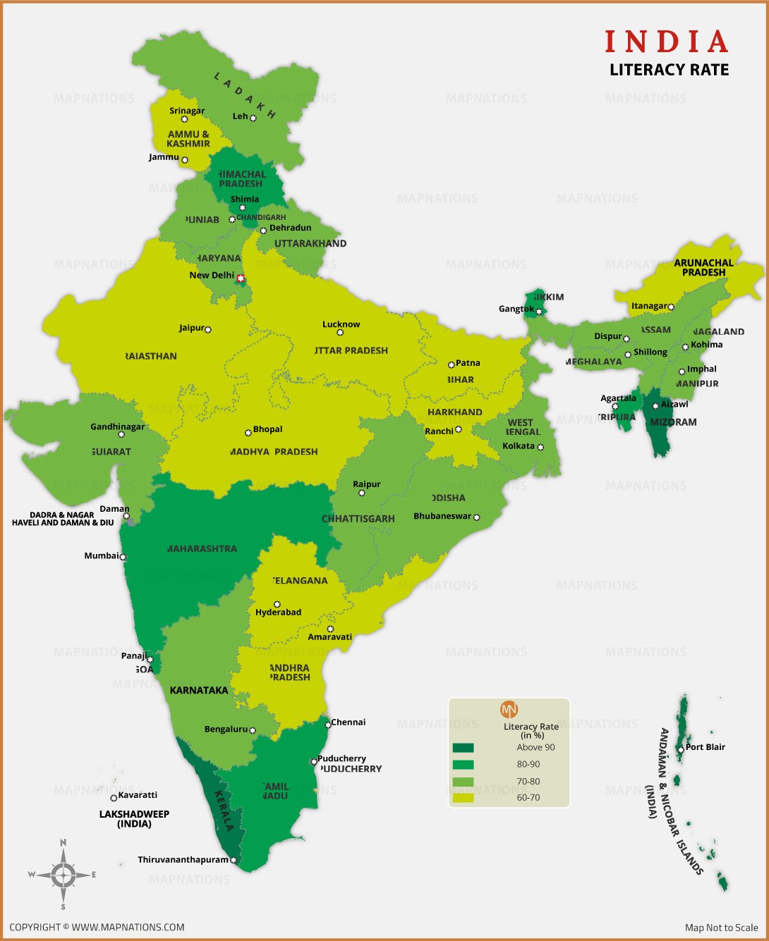 India Literacy Rate Map thumb