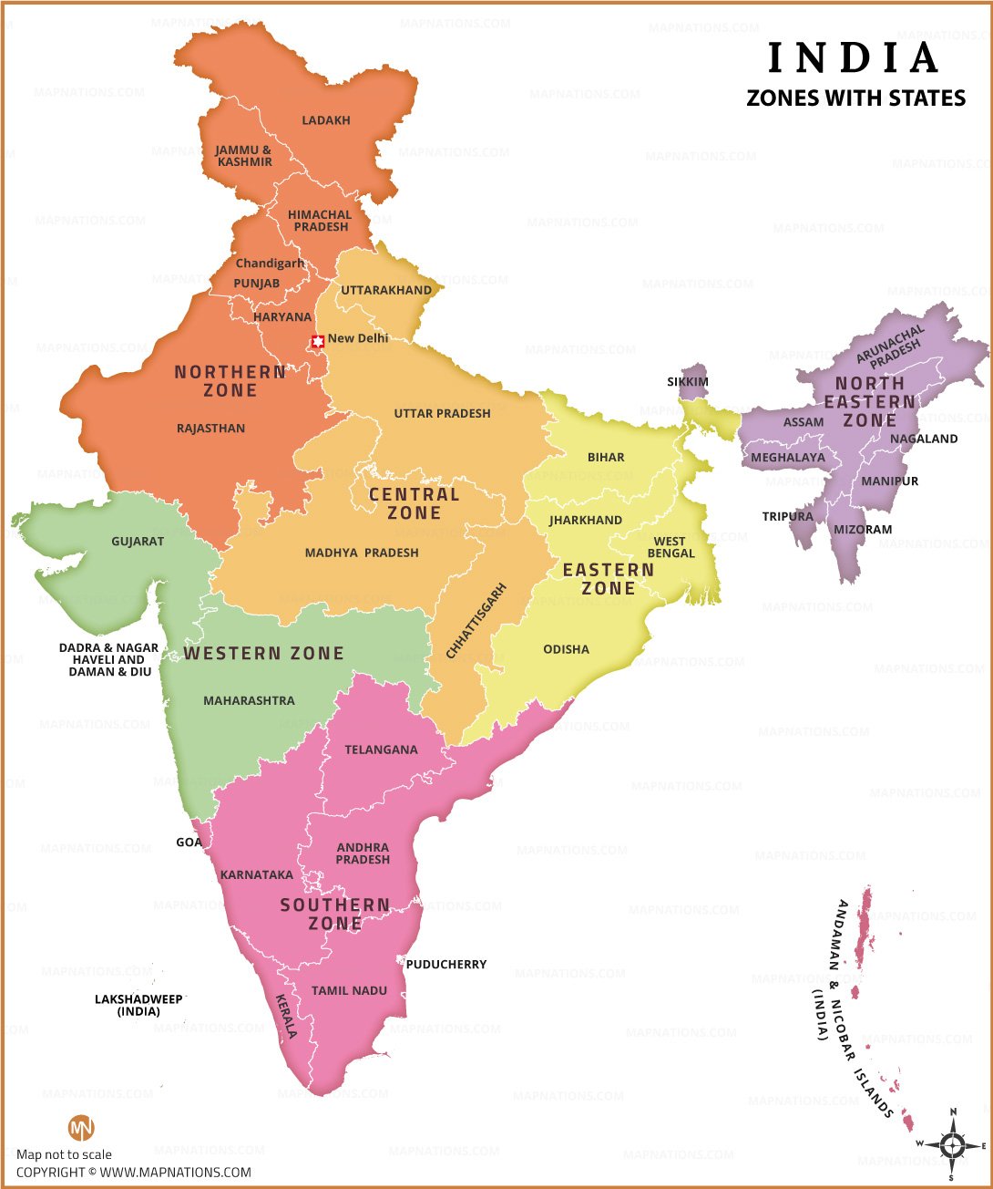 India Zonal Map