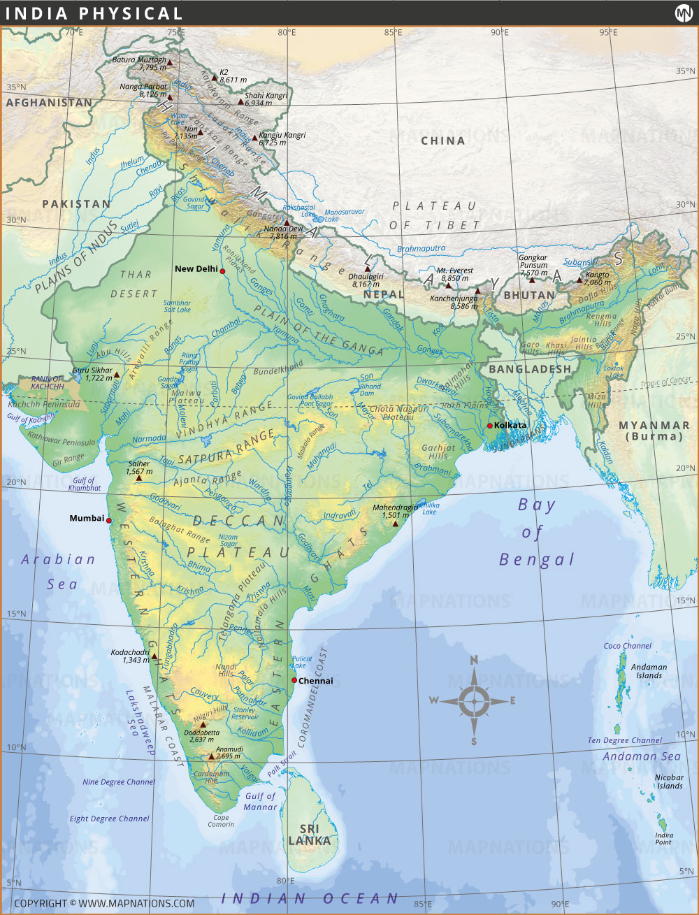 Physical Map Of India Price