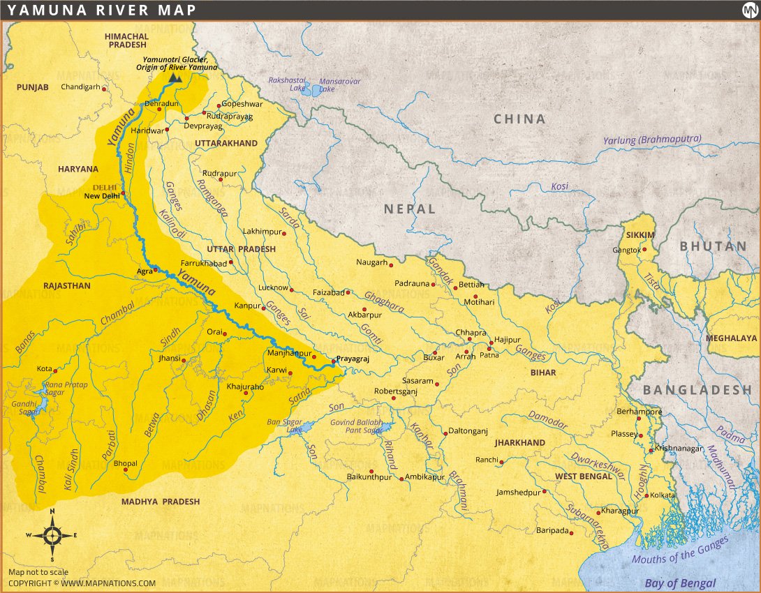 Yamuna River Map