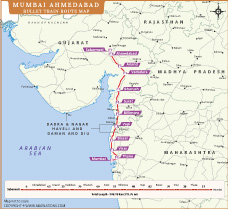 Mumbai Ahmedabad Bullet Train Route Map