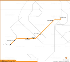Delhi Metro Airport Line Route Map thumb