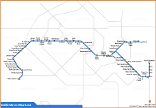 Delhi Metro Blue Line Route Map thumb