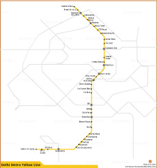 Delhi Metro Yellow Line Route Map thumb