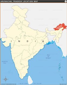 Arunachal Pradesh Location Map