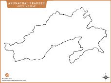Arunachal Pradesh Outline Map