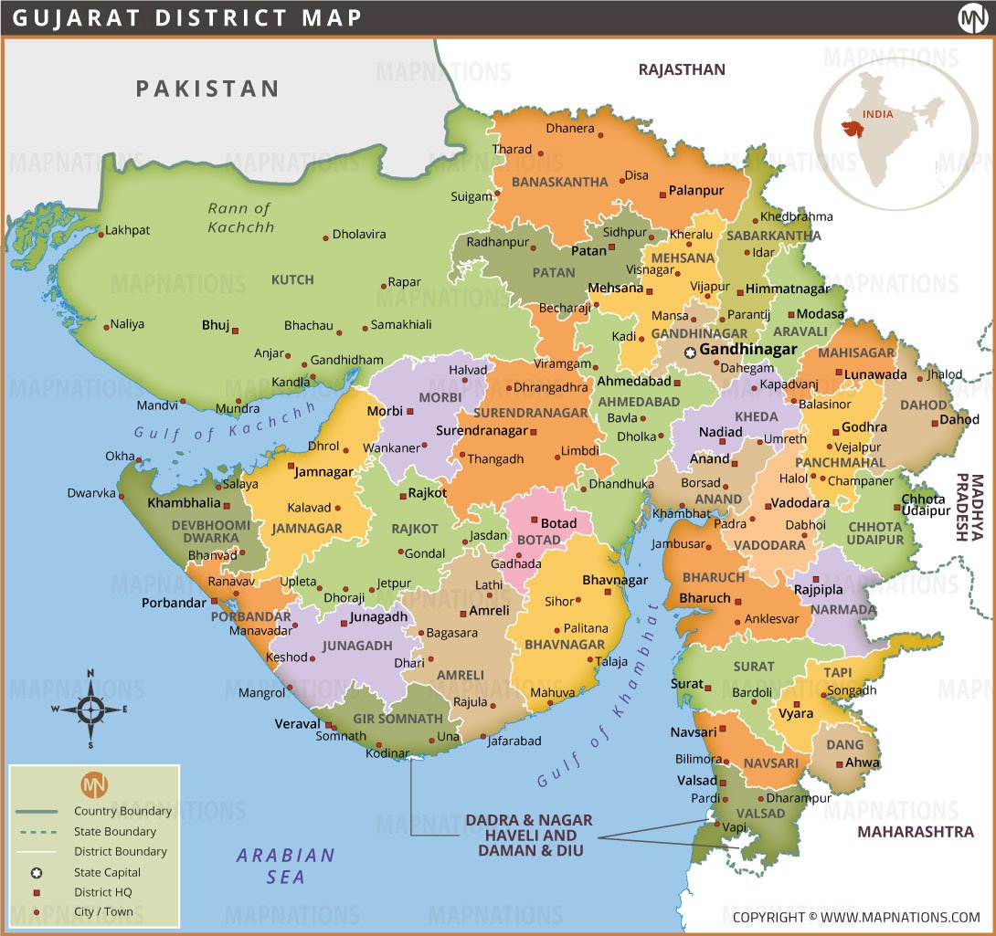 Gujarat District Map
