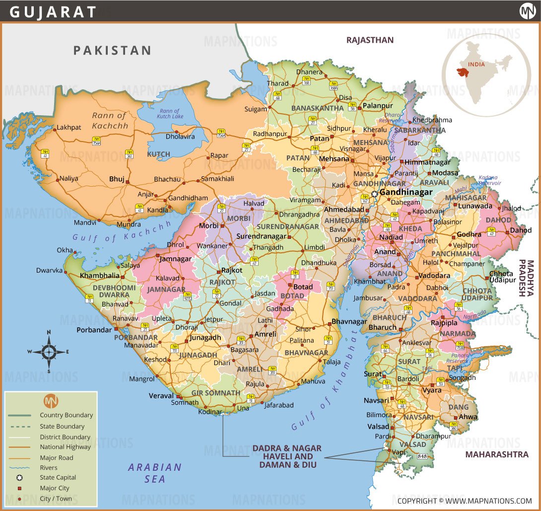 Gujarat Map