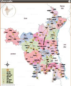 Haryana Map in Hindi