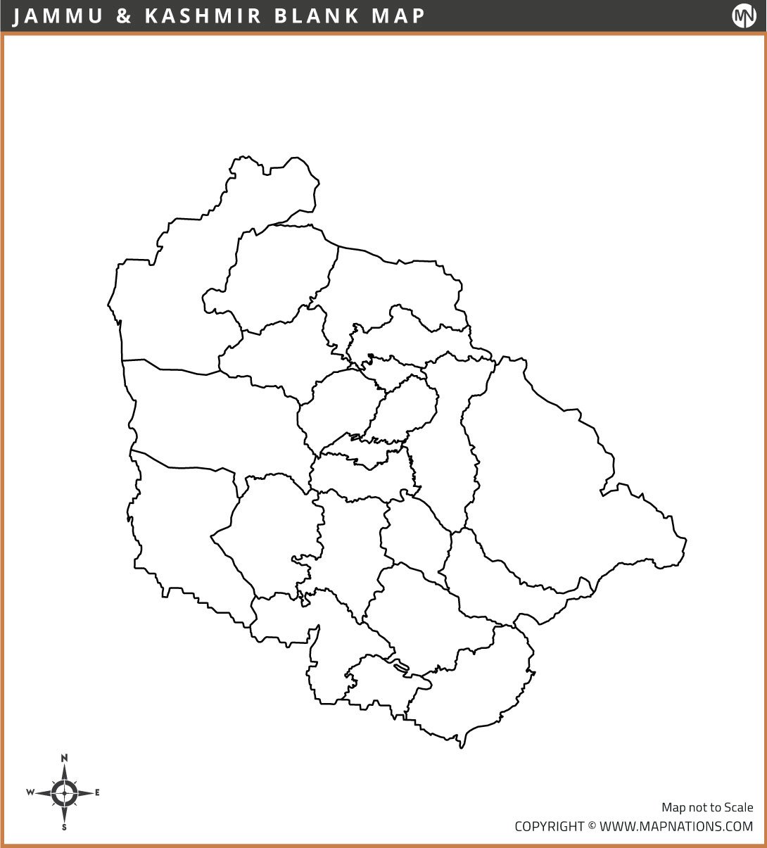 Jammu and Kashmir Blank Map