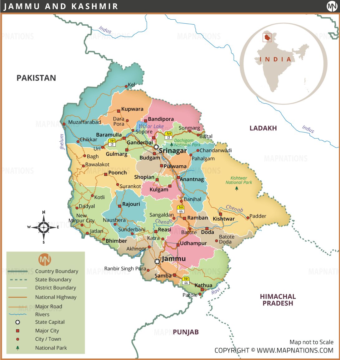Jammu and Kashmir Map