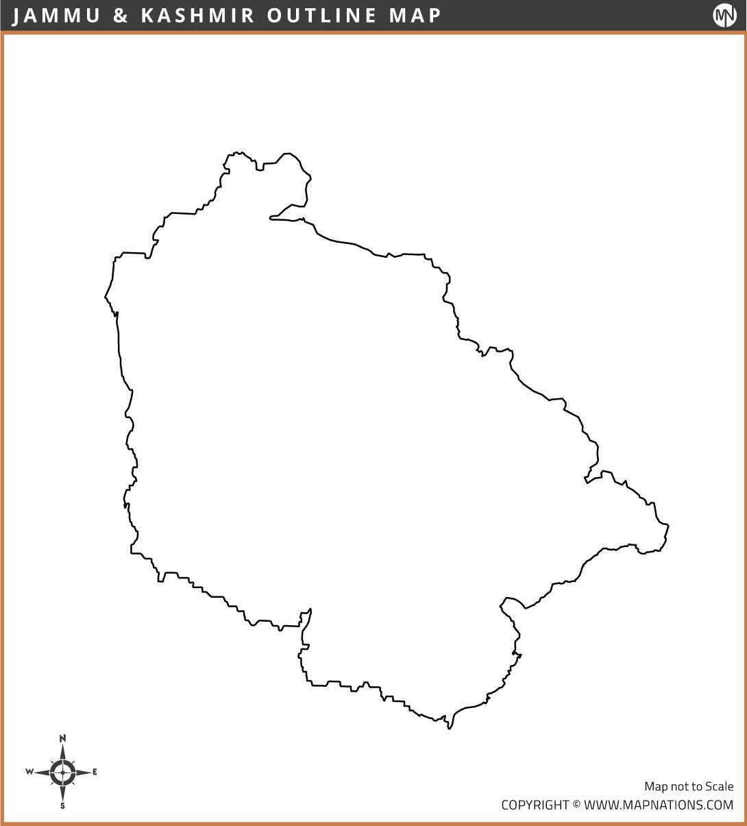 Jammu and Kashmir Outline Map