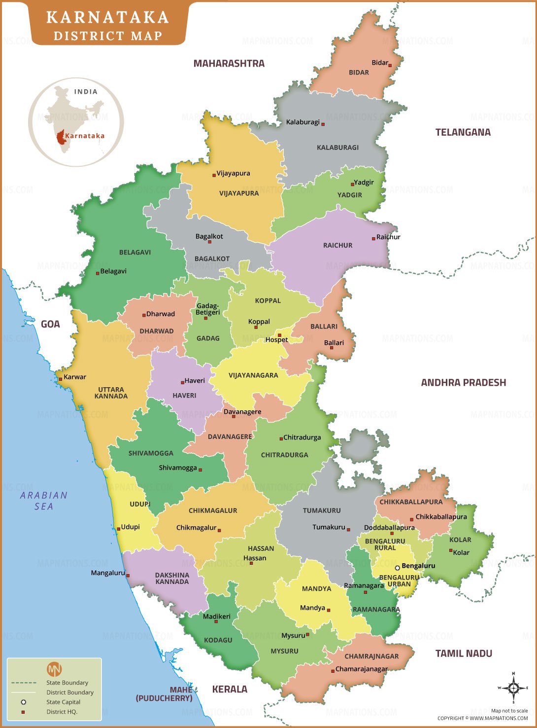 Karnataka District Map