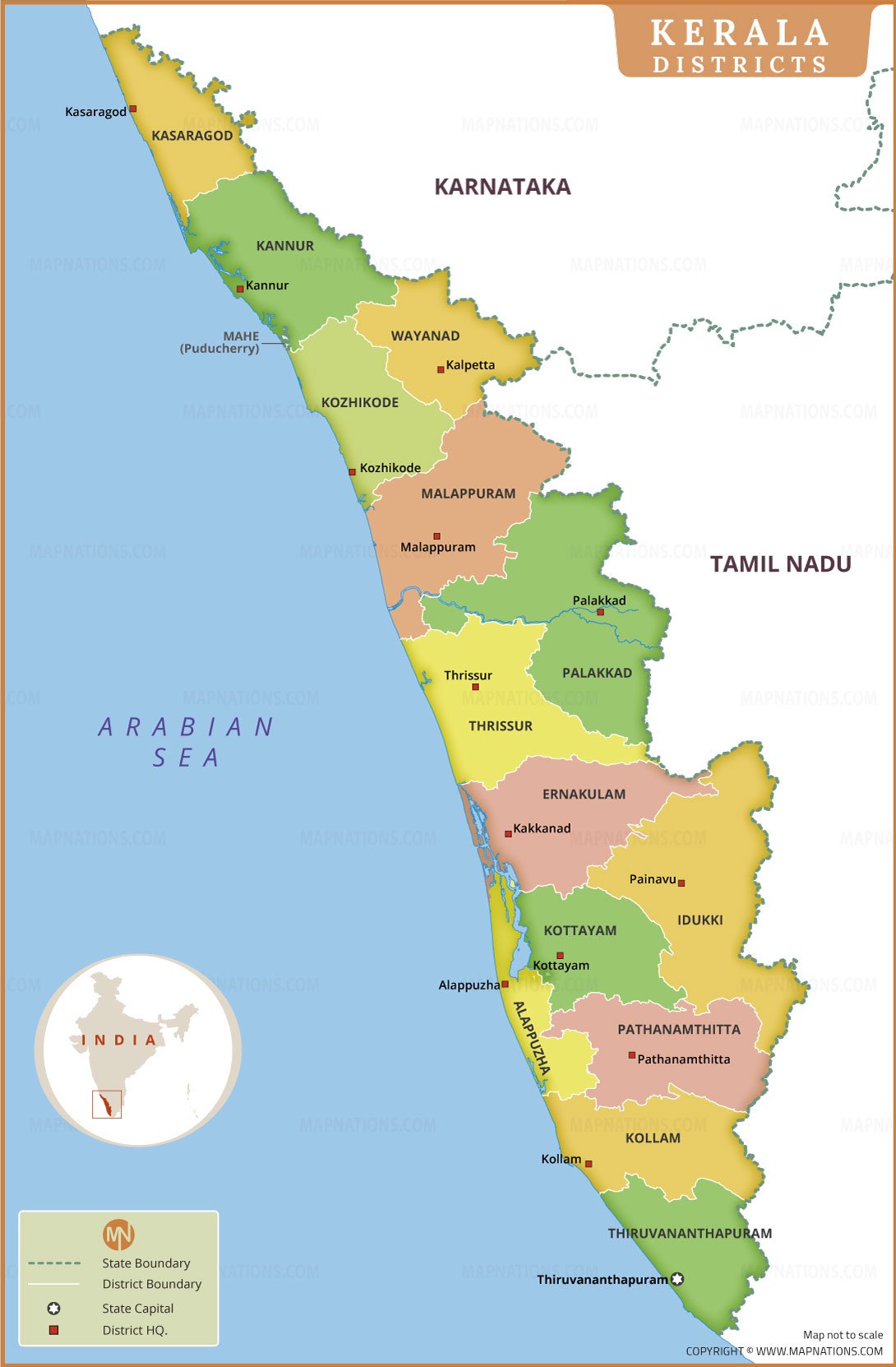 Kerala District Map