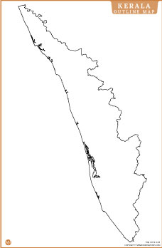 Kerala Blank Map Kerala Outline Map For Educational Project Use