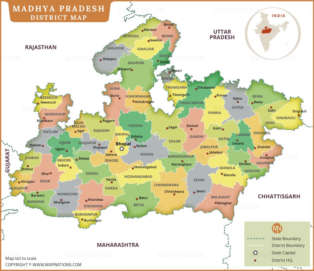 Madhya Pradesh District Map