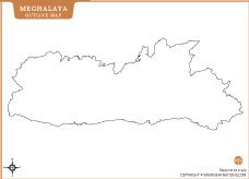 Meghalaya Outline Map