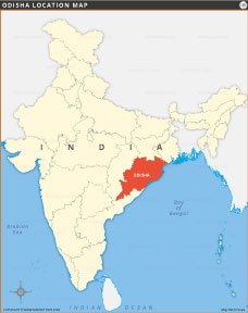 Odisha Location Map