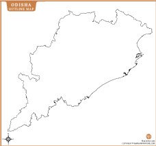 Odisha Outline Map