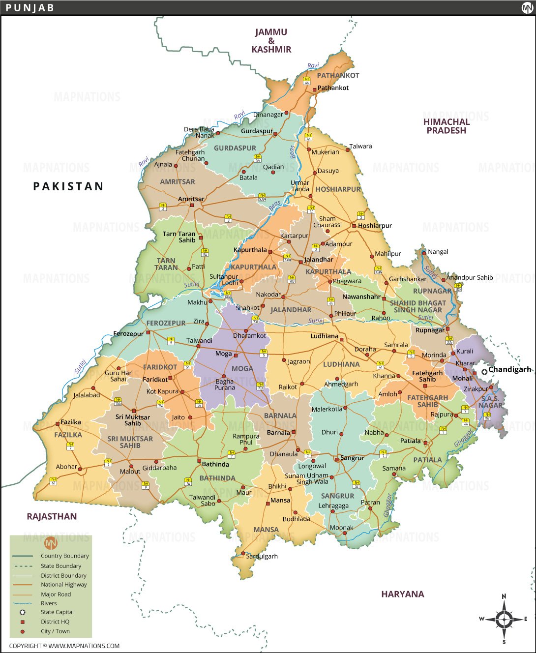 Punjab Map Punjab Map