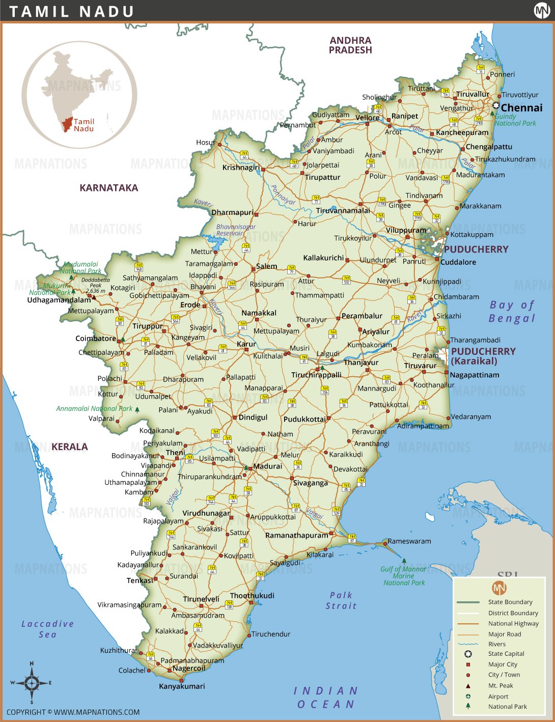 Tamil Nadu Map