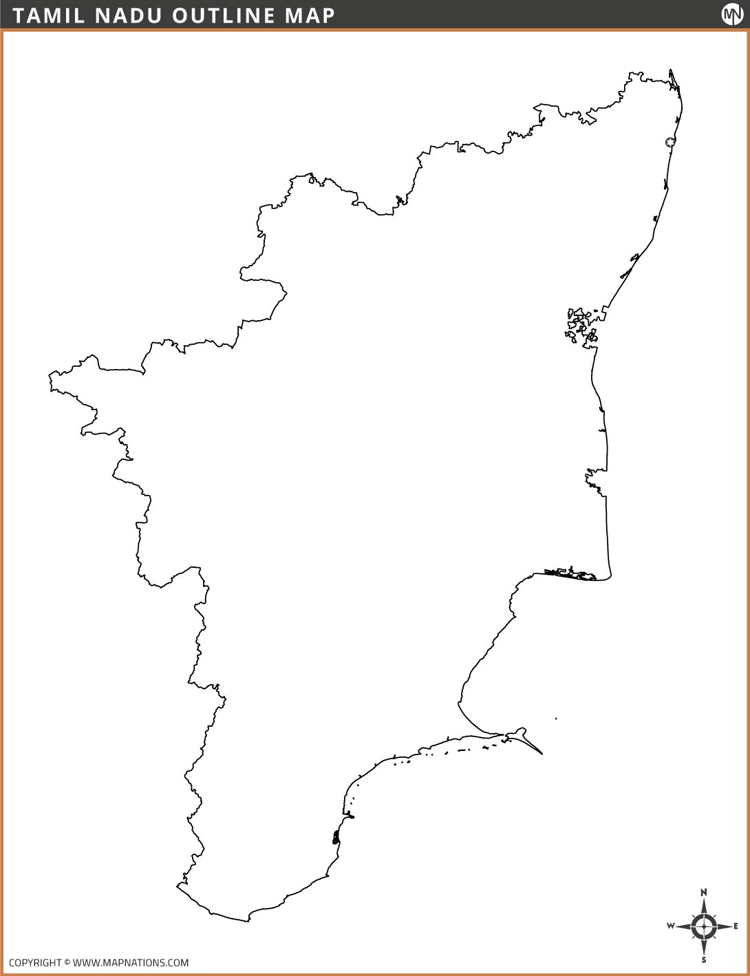 Tamil Nadu Outline Map